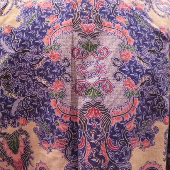 Women Small Blue Thailand Blouse Shirt Jacket Summer Lightweight Cotton Button - Picture 9 of 12